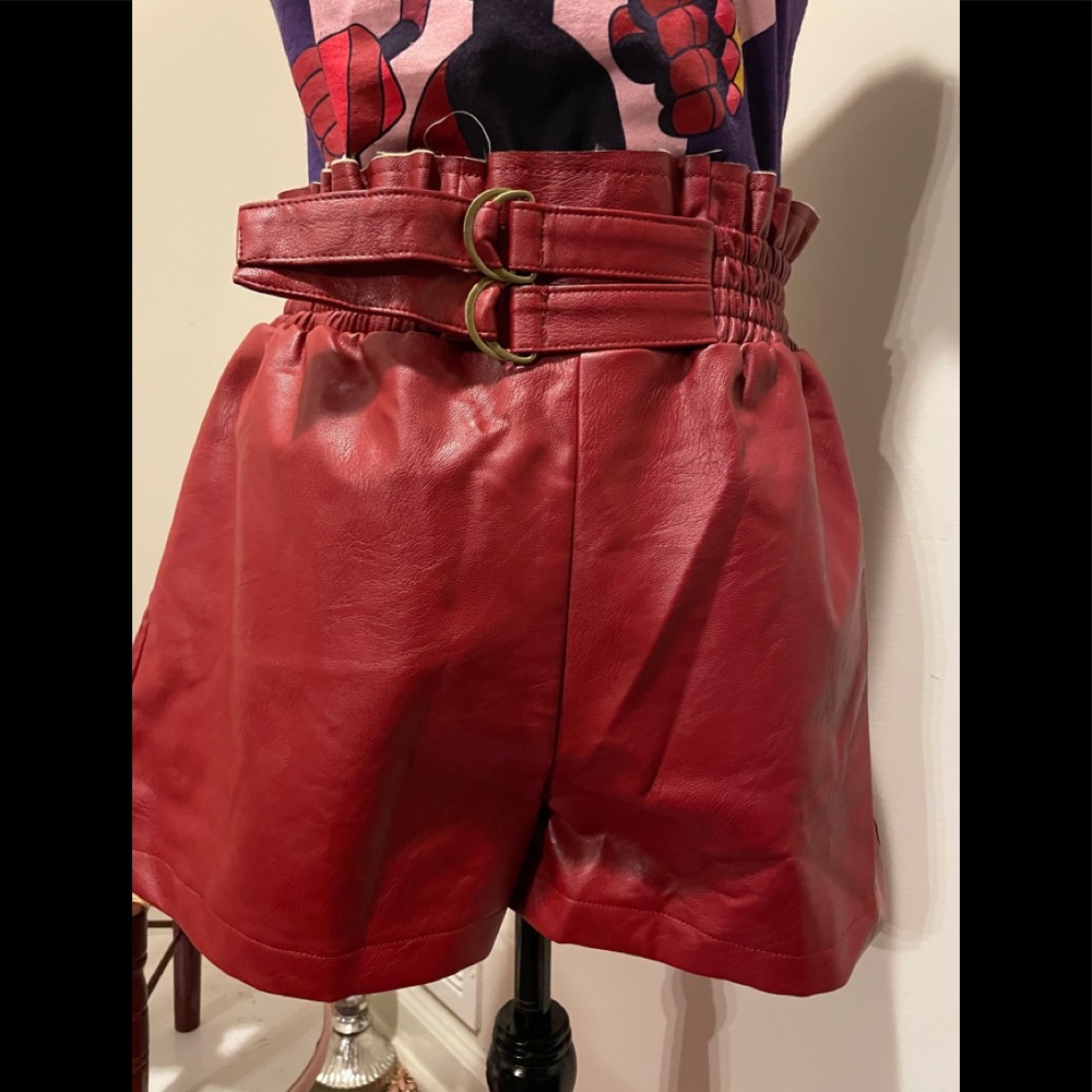 Burgundy Faux leather